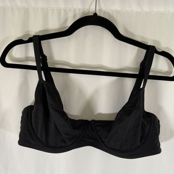 Aerie Other - Aerie Bikini Top Women's XL Black Adjustable Strap Unpadded Hook Back